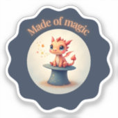 Gemaakt van magie - Schattigee Dragon Sticker (Voorkant)