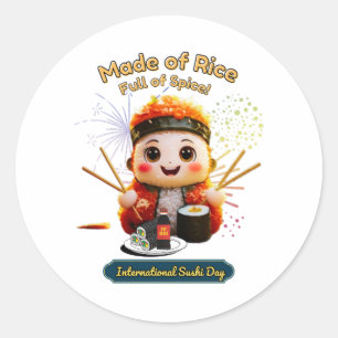 Gemaakt van rijst, vol specerijen - Sushi Day Cele Ronde Sticker