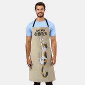 Gemaakt van Scratch Grappige Calico Kat Hanging On Schort (Gedragen)