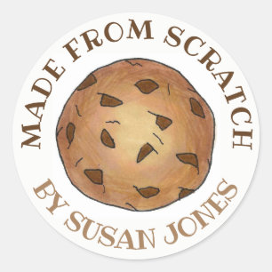Gemaakt van Scratch Homemade gebrandmerkt door Coo Ronde Sticker