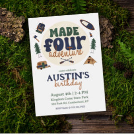 Gemaakt voor avontuur 4e verjaardag uitnodiging