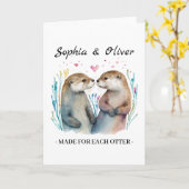 Gemaakt voor elkaar Otter Liefde Valentijnsdag Kaart (Gele Bloem)
