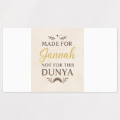 Gemaakt voor Jannah - Motivatie islamitische Stick Labels (Design 2)