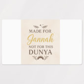 Gemaakt voor Jannah - Motivatie islamitische Stick Labels (Design 1)