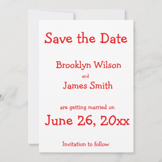 Gemaakte Grappige Save The Date Kaarten (Achterkant)