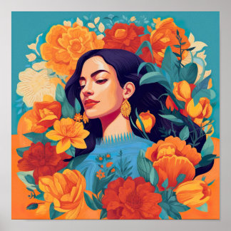 Gemachtigde Mexicaans-Amerikaanse Vrouw Print