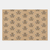 Gemakkelijk Aangepast Logo Patroon Faux Rustieke B Inpakpapier Vel (Voorkant 3)