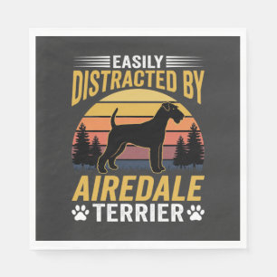 Gemakkelijk afgeleid door Airedale Terrier Retro H Servet