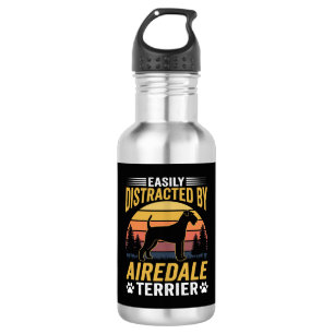 Gemakkelijk afgeleid door Airedale Terrier Retro H Waterfles