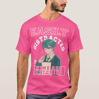 Gemakkelijk afgeleid door anime en schetsen voor e t-shirt