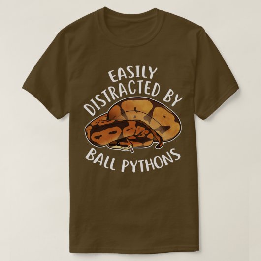 Gemakkelijk afgeleid door bal pythons t-shirt (Design voorkant)