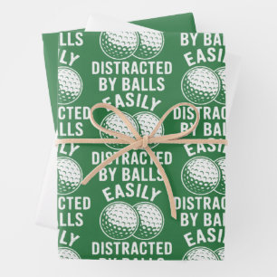 Gemakkelijk afgeleid door ballen Funny Golfbal Gol Inpakpapier Vel