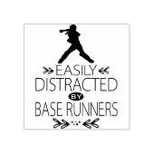 Gemakkelijk afgeleid door Base Runners / Softball Rubberstempel (Afrduk)