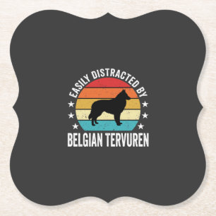 Gemakkelijk Afgeleid Door Belgische Tervuren Hond Kartonnen Onderzetters