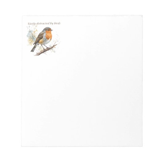 Gemakkelijk afgeleid door Birds Fun Quote Notitieblok (Voorkant)