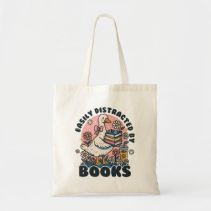 Gemakkelijk Afgeleid Door Boek Vintage Gans met Bo Tote Bag