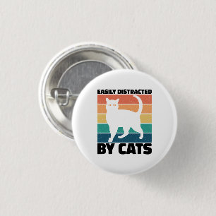 Gemakkelijk afgeleid door Cats kat Kawaii Funny Ca Ronde Button 3,2 Cm