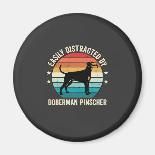 Gemakkelijk Afgeleid door Doberman Pinscher Retro Magneet