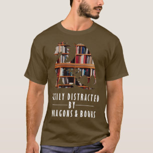 Gemakkelijk afgeleid door draken en boek Shirt ner