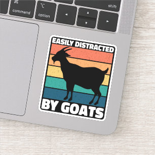 Gemakkelijk afgeleid door geitenbokken Schattigee  Sticker
