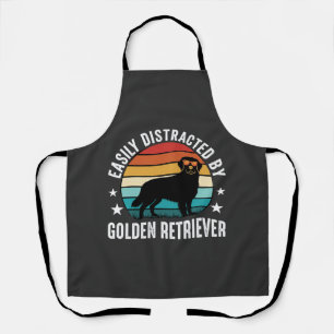 Gemakkelijk afgeleid door Gouden Retriever Retro Z Schort