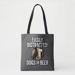 Gemakkelijk Afgeleid door Honden en Bier Boodschap Draagtas