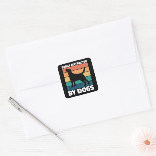 Gemakkelijk afgeleid door honden Schattigee puppy  Vierkante Sticker