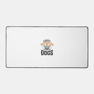 Gemakkelijk Afgeleid Door Honden Vintage Hondenlie Bureaumat