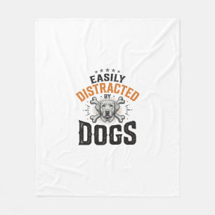 Gemakkelijk Afgeleid Door Honden Vintage Hondenlie Fleece Deken