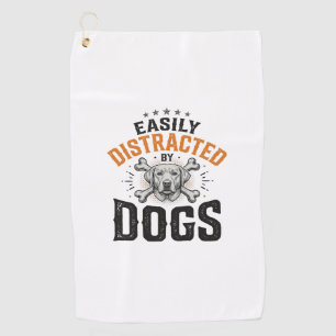 Gemakkelijk Afgeleid Door Honden Vintage Hondenlie Golfhanddoek