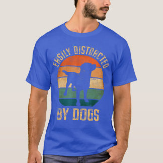 Gemakkelijk Afgeleid Door Honden Vintage Retro Hui T-shirt