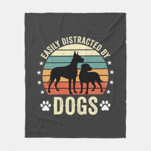 Gemakkelijk Afgeleid door Honden Vintage Retro Zon Fleece Deken