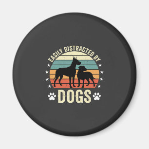 Gemakkelijk Afgeleid door Honden Vintage Retro Zon Magneet