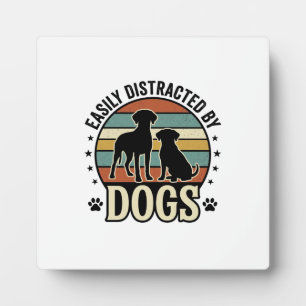 Gemakkelijk Afgeleid door Honden Vintage Silhouet Fotoplaat