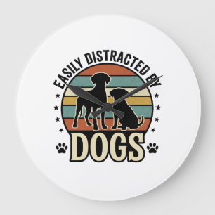 Gemakkelijk Afgeleid door Honden Vintage Silhouet Grote Klok