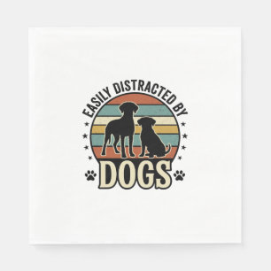 Gemakkelijk Afgeleid door Honden Vintage Silhouet Servet