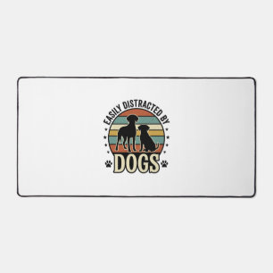 Gemakkelijk afgeleid door honden Vintage Silhouett Bureaumat