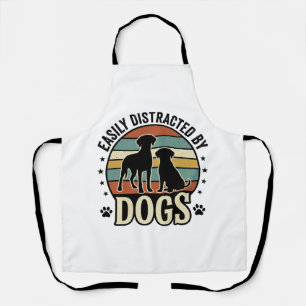 Gemakkelijk afgeleid door honden Vintage Silhouett Schort