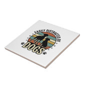 Gemakkelijk afgeleid door honden Vintage Silhouett Tegeltje (Zijkant)