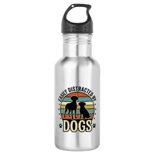 Gemakkelijk afgeleid door honden Vintage Silhouett Waterfles