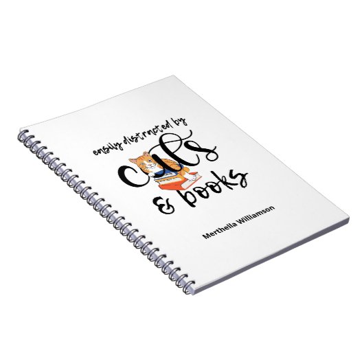  GEMAKKELIJK AFGELEID DOOR KATTEN EN BOEKEN NOTITIEBOEK (Rechterzijde)