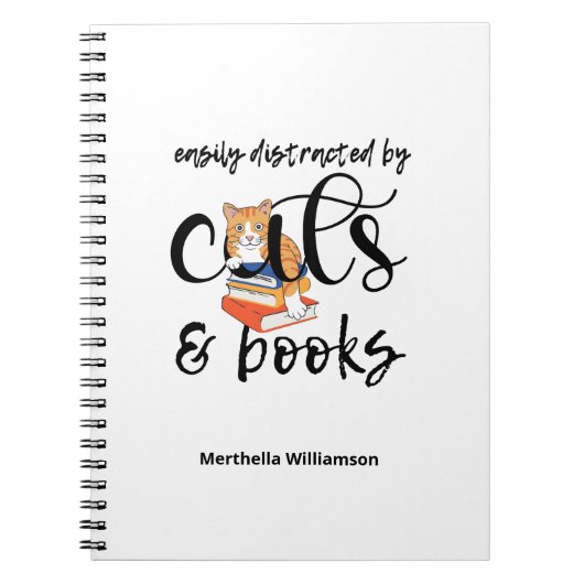  GEMAKKELIJK AFGELEID DOOR KATTEN EN BOEKEN NOTITIEBOEK (Voorkant)
