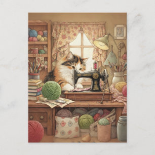 Gemakkelijk Afgeleid Door Katten En Naaien - Kat N Briefkaart