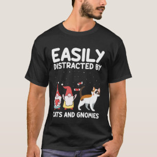 Gemakkelijk Afgeleid door Katten en Tuinkabouters T-shirt