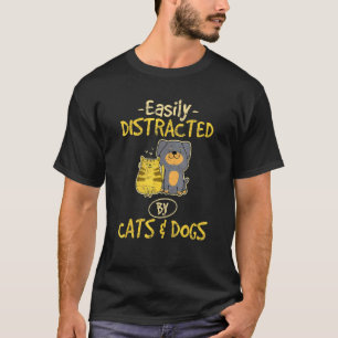 Gemakkelijk Afgeleid Door Katten & Honden Kat Ho T-shirt