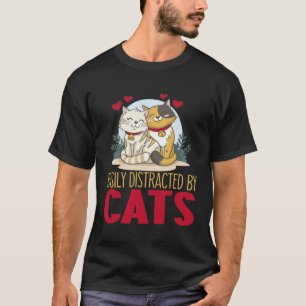 Gemakkelijk Afgeleid door Katten T-shirt