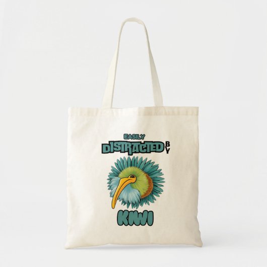 Gemakkelijk afgeleid door kiwi tote bag (Voorkant)