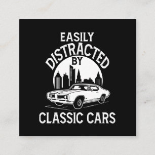 Gemakkelijk Afgeleid Door Klassieke Auto's Grappig Vierkante Visitekaartje