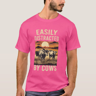 Gemakkelijk Afgeleid Door Koeien Funny Cow Famers T-shirt