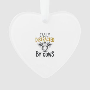 Gemakkelijk Afgeleid Door Koeien Grappige Koe Lief Ornament